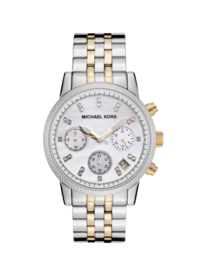 Montre Michael Kors Femme MK5057 – Chronographe Bicolore en Acier Inoxydable avec Cadran en Nacre