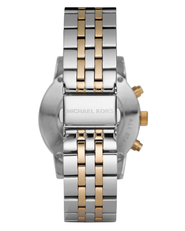 La montre GUESS GW0668L2 pour femme, issue de la collection Mod ID, combine élégance contemporaine et fonctionnalité raffinée. - 2025-07-06T181154.425 Montre Michael Kors Femme MK5057 – Chronographe Bicolore en Acier Inoxydable avec Cadran en Nacre